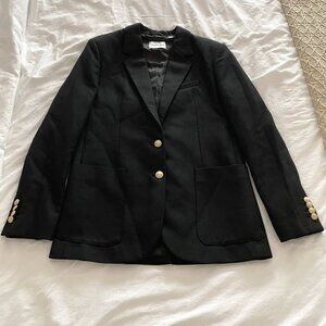 Aritzia Sunday Best Scholar Blazer – Black with Gold Buttons (XS)
